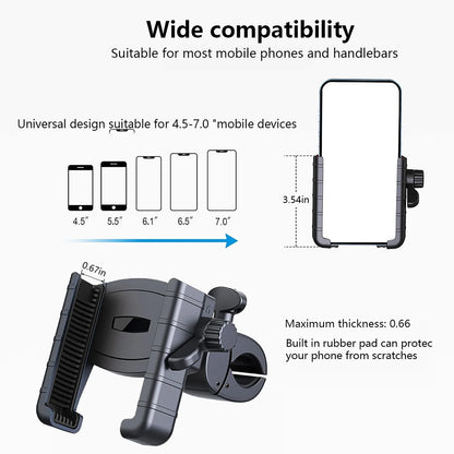 Universal Anti-Slip Bicycle & Motorcycle Phone Holder – Multiuse Sports Camera and Rearview Mirror Mount Stand