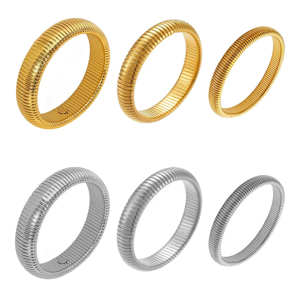 Stainless Steel Flex Snake Chain Cuff Bracelet – 18k Gold Plated Wide Bangle Fashion Jewelry for Women Gifts