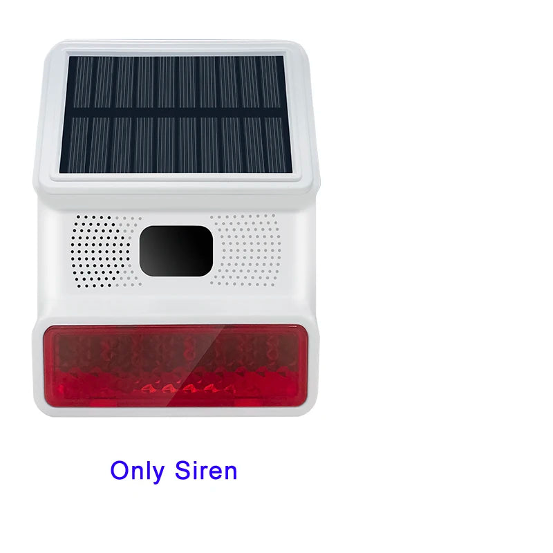IP65 Waterproof Wireless Solar Strobe Siren Alarm – 433MHz Security for WiFi & GSM Home Alarm System