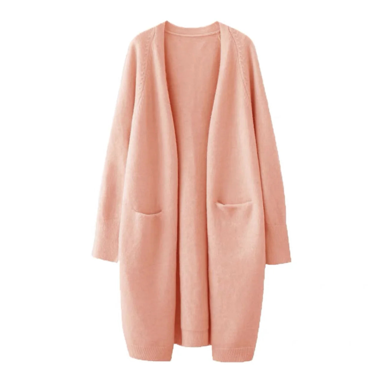 Women’s Solid Color Loose Thick Warm Sweater Cardigan – V Neck Knitted Coat with Pockets, Casual Spring/Autumn Tops C-124