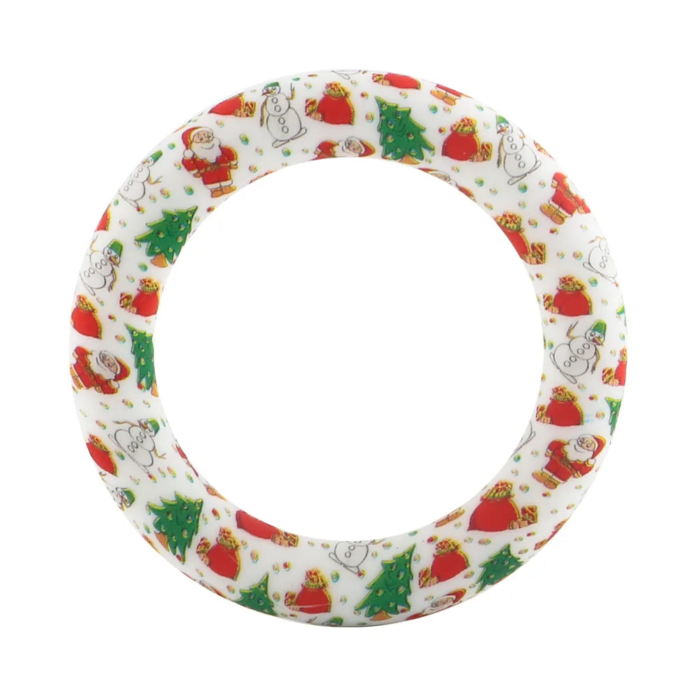 Kovict Silicone Ring Pendant Blanks - 65mm Round Printed Rings for DIY Jewelry & Craft Making