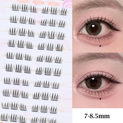 Large Capacity Girls’ Glue-Free False Eyelashes – Natural Wispy Reusable Bottom & Top Lashes, Easy Apply