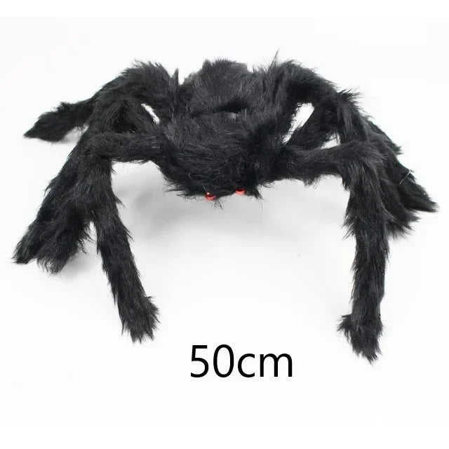 Large Plush Halloween Spider - Outdoor Party Decoration, Haunted House Prop and Prank Decor