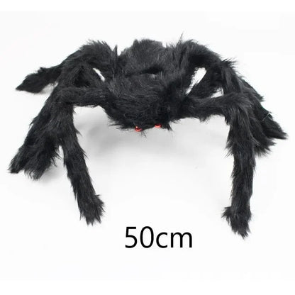 Large Plush Halloween Spider - Outdoor Party Decoration, Haunted House Prop and Prank Decor