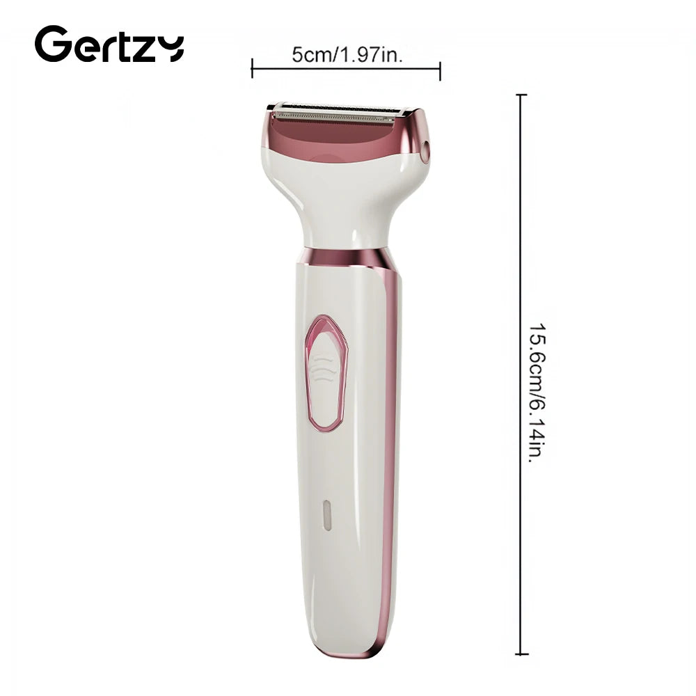 4-in-1 Rechargeable Electric Razor for Women – Wet & Dry Painless Trimmer for Face, Nose, Legs, Underarm & Bikini