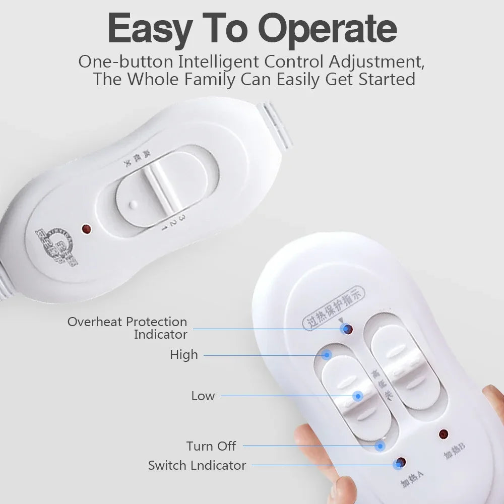 Electric Physiotherapy Heating Pad - 110V/220V, Pain Relief, Winter Warmth, Thermostat Security, Heated Blanket
