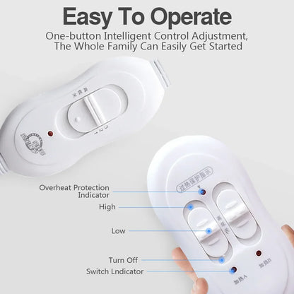 Electric Physiotherapy Heating Pad - 110V/220V, Pain Relief, Winter Warmth, Thermostat Security, Heated Blanket