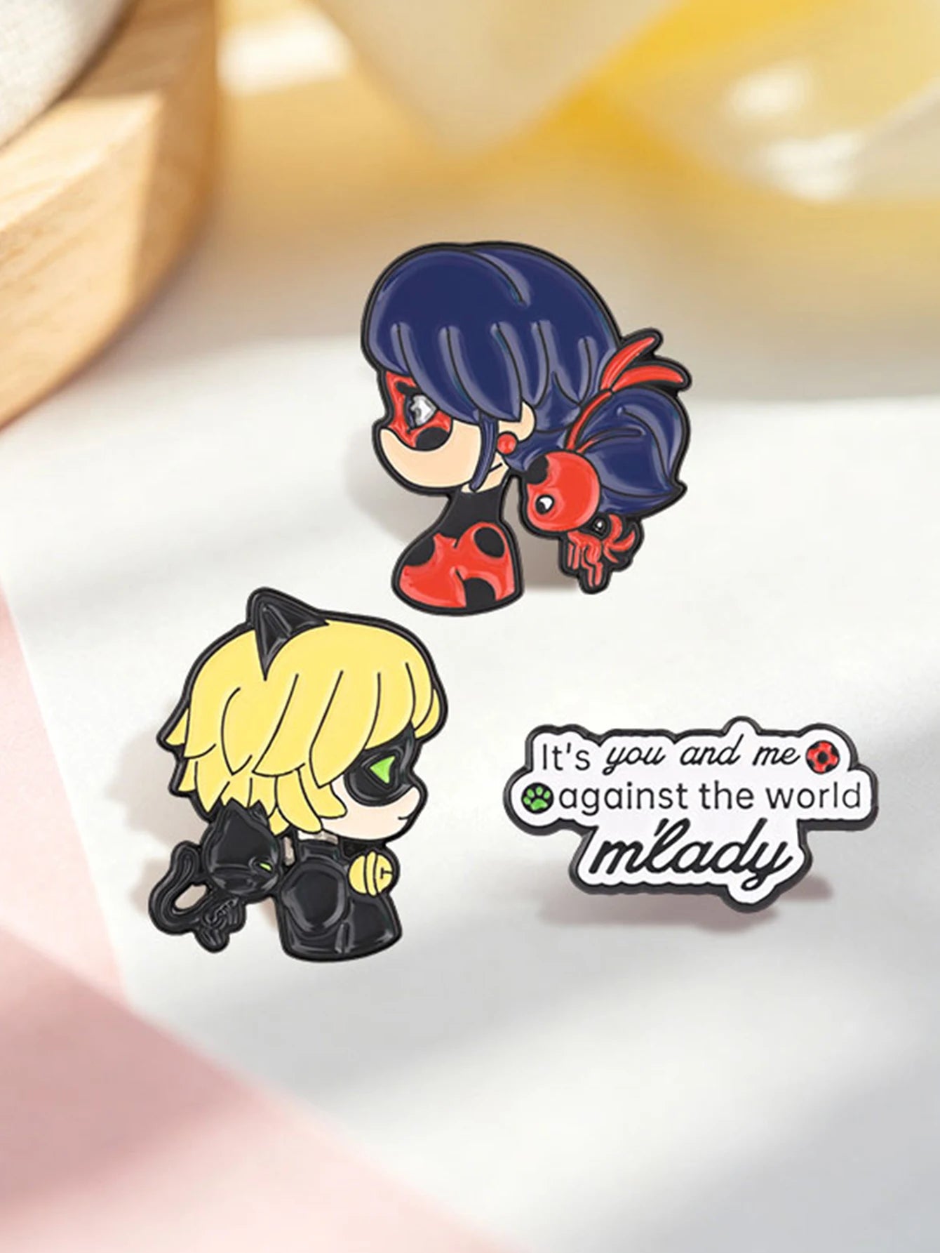 3PCS Black Cat Brooches - Cute Anime-Inspired Pins for Clothes, Backpacks & Hats, Couple Accessories