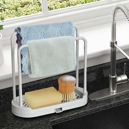 Kitchen Sink Drain Rack — Storage Basket for Sponge, Rag, and Wire Ball, Kitchen Accessories Shelf