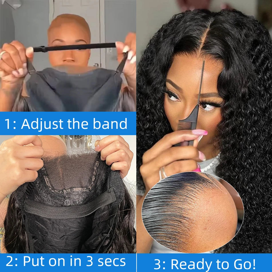 Xcurly Loose Deep Wave Glueless 5x5 Lace Closure Wig – 220% Density Pre-Plucked Transparent Human Hair Water Curly Wig
