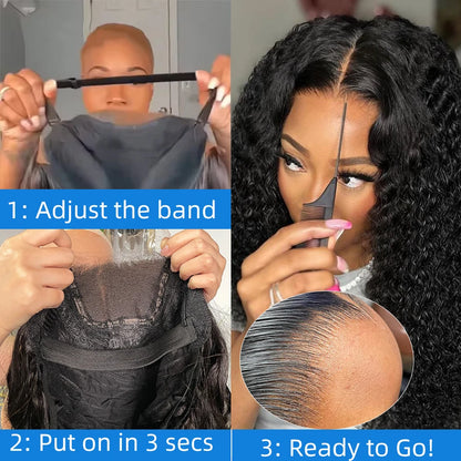 Xcurly Loose Deep Wave Glueless 5x5 Lace Closure Wig – 220% Density Pre-Plucked Transparent Human Hair Water Curly Wig