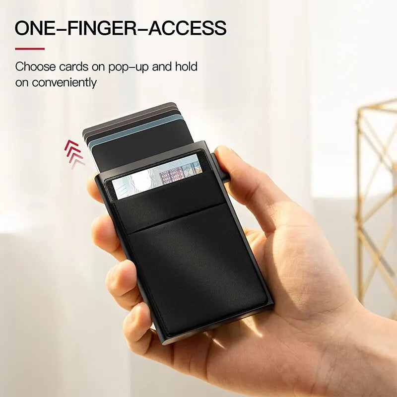 RFID Credit Card Holder Wallet for Men: Thin Slim Minimalist Luxury Metal Case - Secure Bank & ID Card Protection, Carteras Choice