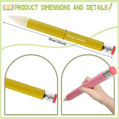 35cm Giant Pencil for Painter, Artist, Student - Large Wood Pencil with Eraser - Novelty Toy School Office Supplies Gift