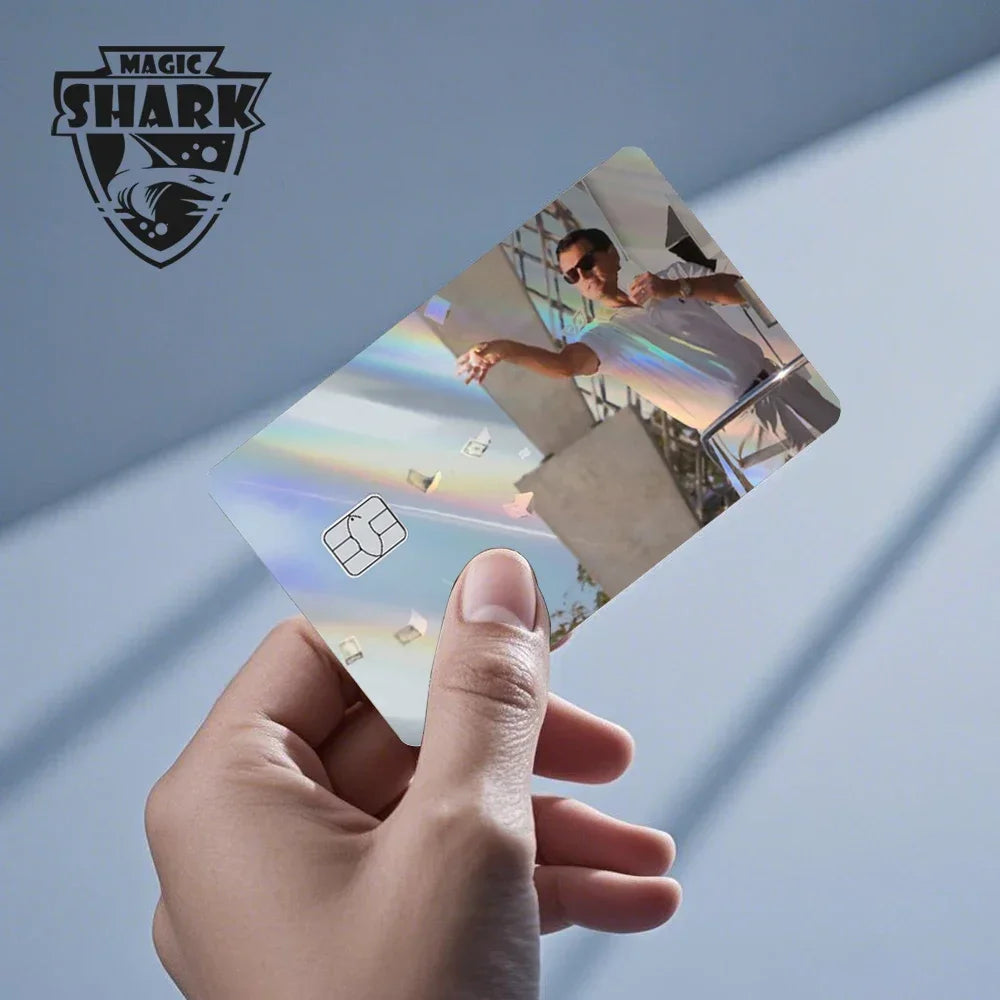 Magic Shark Evil FBI Holographic Laser Money & Card Sticker – Shiny Credit, Bank, Debit Film Cover