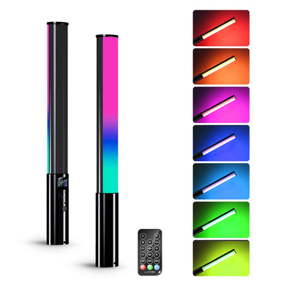 LUXCEO P400S Handheld RGB LED Video Light Wand with Built-in Battery 2500K-6500K 36000 Colors Photography Light for YouTube Vlogging & Studio Shooting