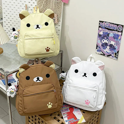 Rilakkuma Anime Backpack — Cute Relax Bear School Bag for Women, Girls & Boys, Outdoor Travel Rucksack Gift
