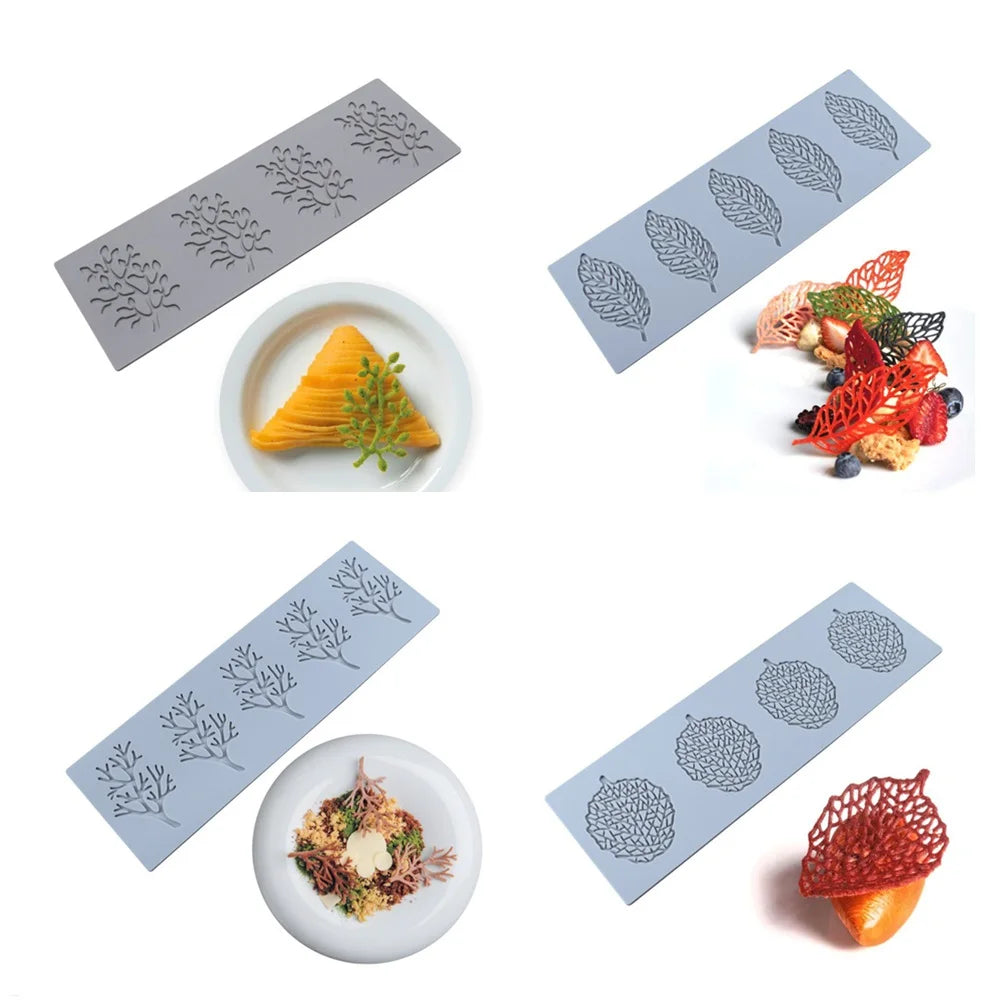 3D Cake Lace Silicone Mold — Leaves, Honeycomb & Butterfly Fondant Chocolate Stencil for Cake Decorating