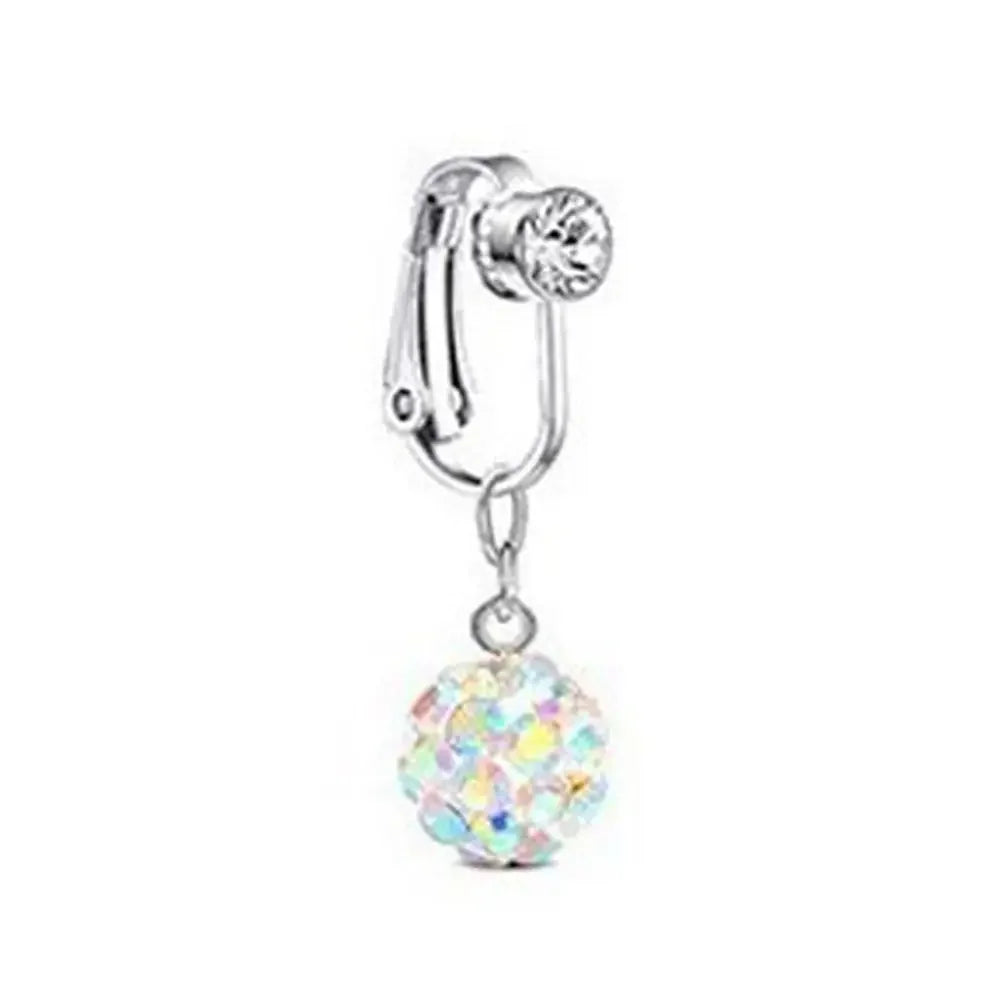 Faux Belly Ring - Non-Piercing Clip-On Navel Button Body Jewelry Belly Piercing Accessory