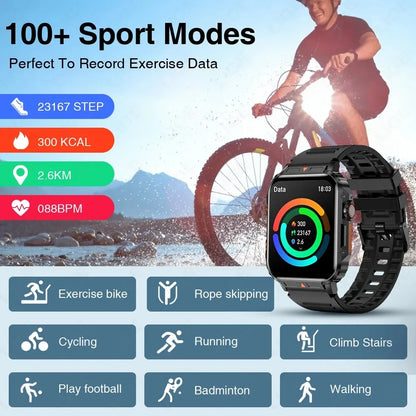 LIGE Smartwatch – 1.95 Inch Screen, Health Monitoring, IP68 Waterproof, Sport & Fitness Smart Watch for Men & Women ( Reloj Hombre )