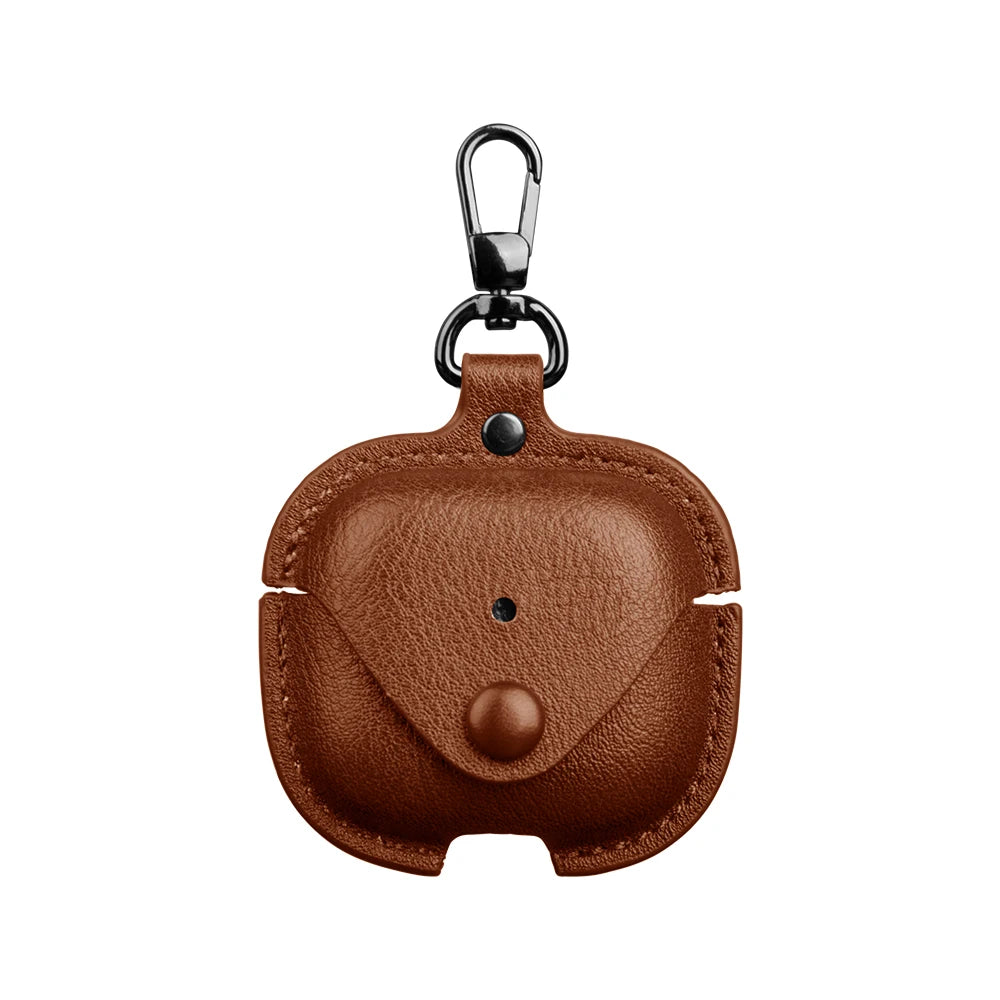 Leather Business Case for AirPods 4 – Luxury PU Headphone Cover with Hook