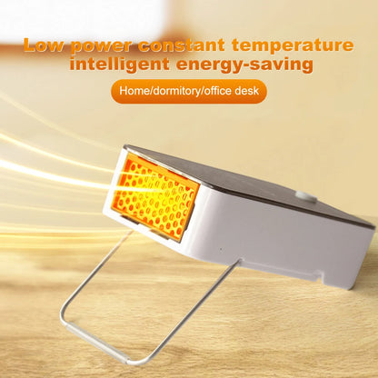 Portable Electric Desktop Space Heater - Mini Warm Air Fan, Hand Warmer & Compact Winter Heating for Home, Dormitory and Office Use