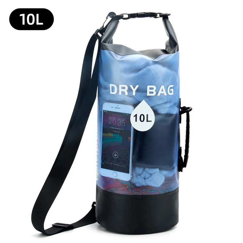 Waterproof Dry Bag - 10L/20L Storage Pack for Swimming, Trekking, Rafting, Kayaking & Boating