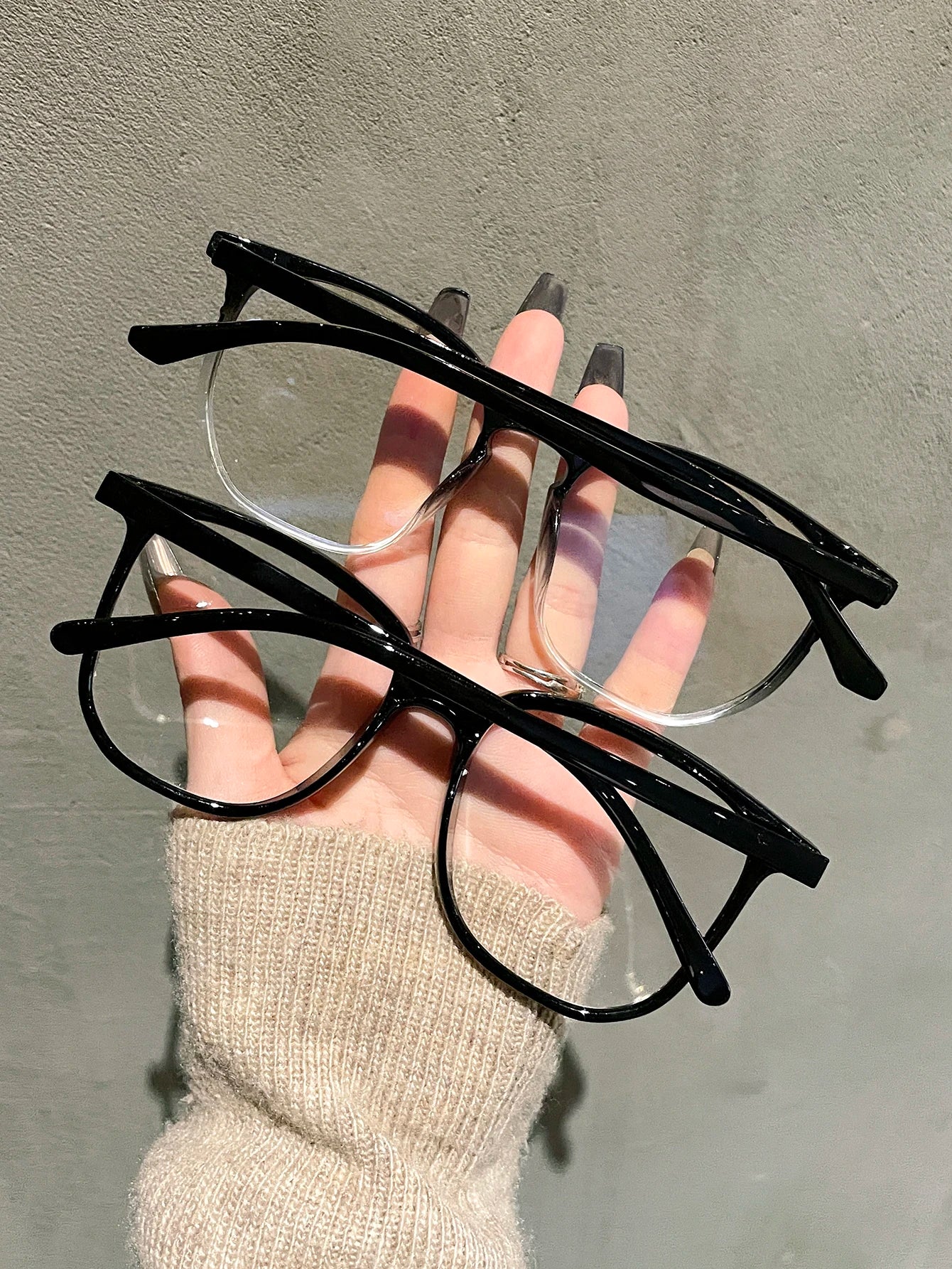 2PCS Classic Square Frame Glasses for Women & Men – Daily Life Eyewear & Clothing Accessories