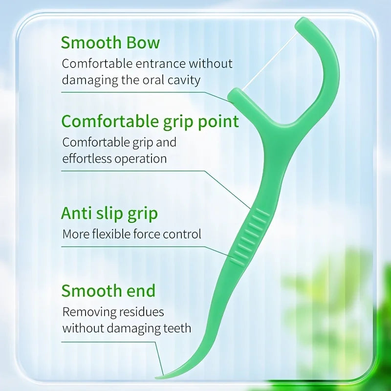 300PCS/150PCS/50PCS Mint Floss Sticks - Interdental Cleaning Tools for Fresh Oral Care