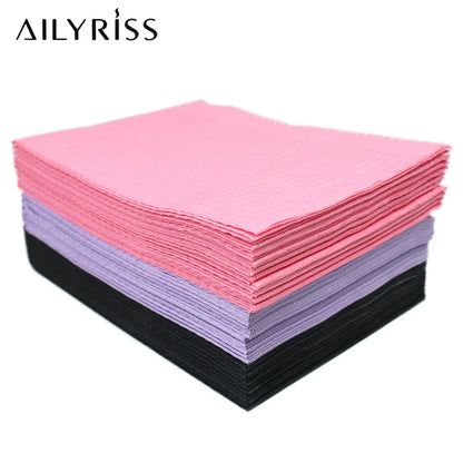 25 PCS Nail Art Table Mat - Disposable Foldable Clean Pad for Beauty Nail Care - Waterproof Tablecloth Manicure Tool Lint Paper