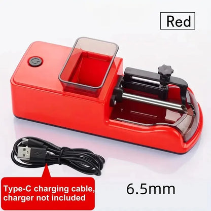 6.5/8mm Electric Cigarette Rolling Machine Type-C Automatic Tobacco Injector Maker – Portable Grass Cigarette Rolling Device Smoking Accessory