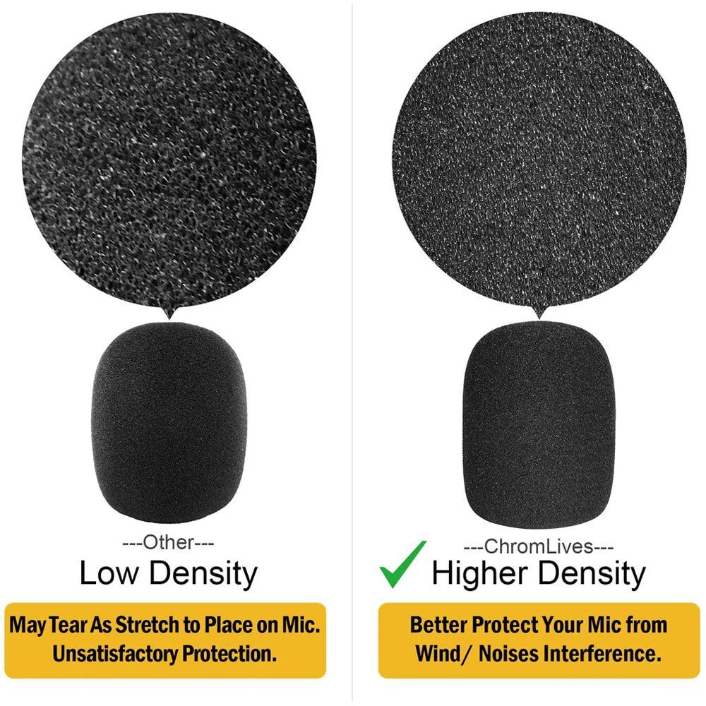 6pcs Microphone Foam Covers - High Density Windscreen Sponge Caps for Standard Microphones
