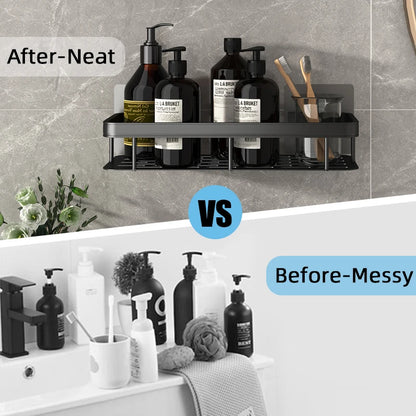Aluminum Alloy Bathroom Shelf: Makeup Storage Organizer, Shampoo Rack - No Drill Shower Shelf for Bathroom Accessories