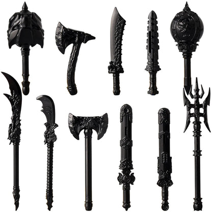 Medieval Figure Weapons Building Blocks Kit – King Sword, Lion Shield, Trident & Double-Edged Axe Battle Toy