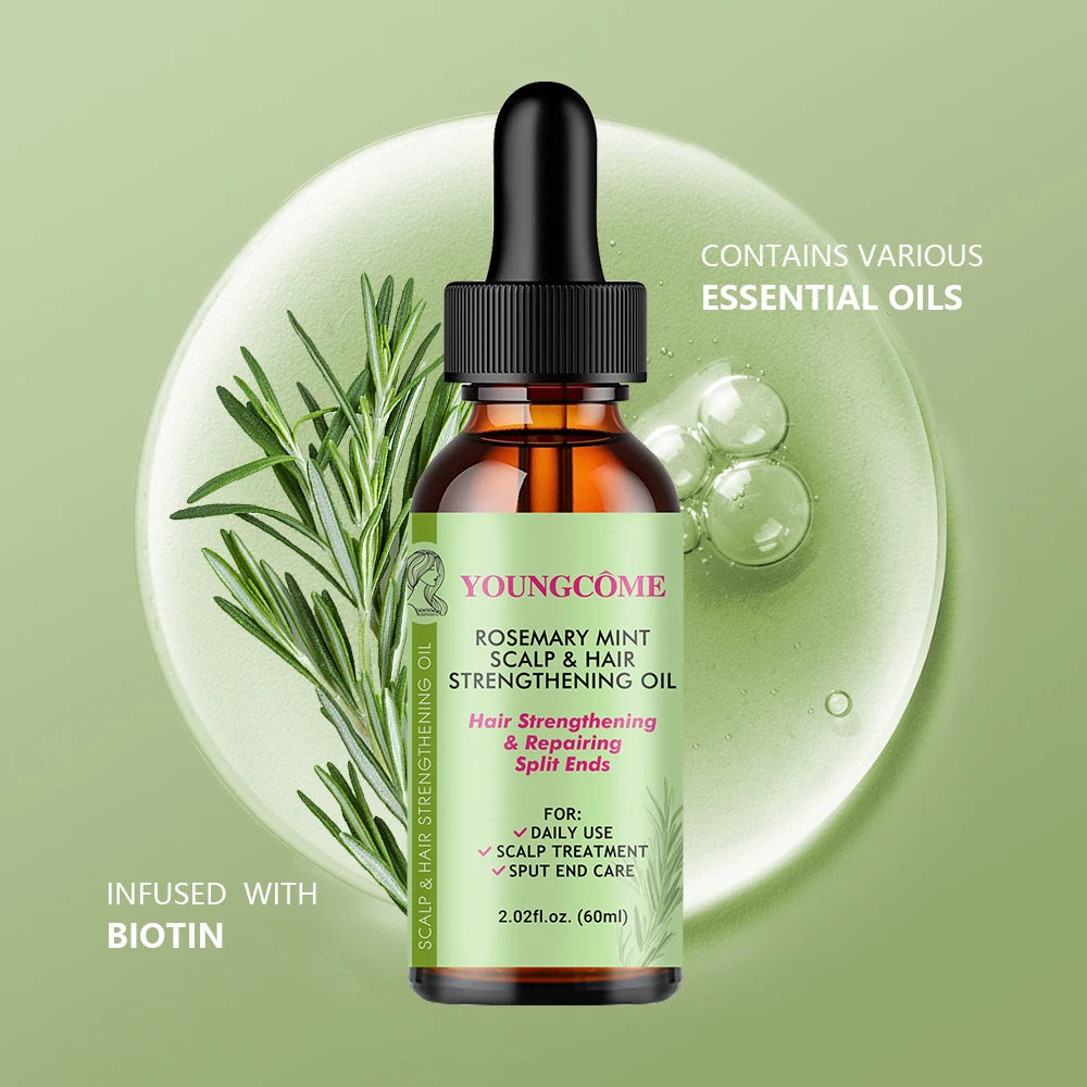ARosemary Mint Organic Hair Oil – Prevents Dryness, Strengthens & Hydrates Hair