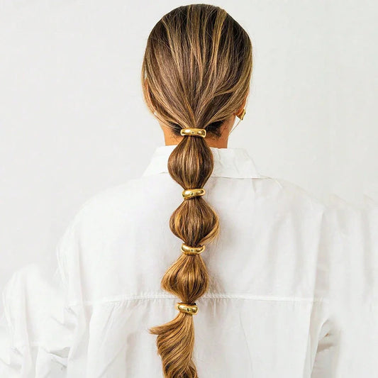 4PCS Fashion Women's High Ponytail Hair Rope – Elegant Elastic Hair Accessories for Daily & Holiday Wear