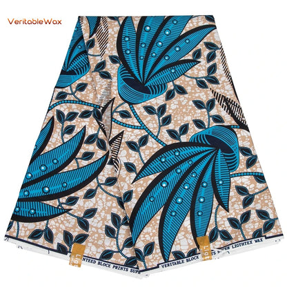 Ankara African Wax Print Fabric - Batik Pagne Polyester Material for DIY Sewing, Patchwork & Wedding Dress Craft