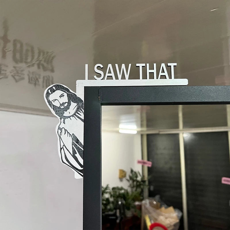 Creative Jesus Door Hanger: Funny Home Decor Sign - 'Jesus I Saw That' Over-the-Door Wooden Sign