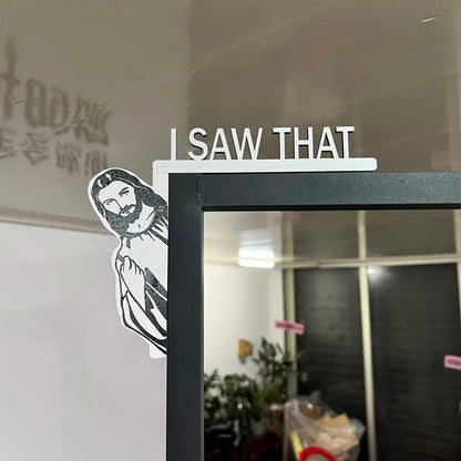 Creative Jesus Door Hanger: Funny Home Decor Sign - 'Jesus I Saw That' Over-the-Door Wooden Sign