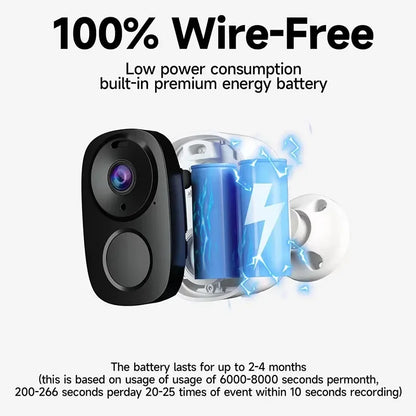Wireless Outdoor Security Camera - 2K 3MP Battery Powered WiFi Camera with Spotlight Siren, 2-Way Audio & Waterproof