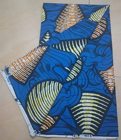 African Wax Print Fabric 6 Yards - Ghana Kente Design Ankara Kitenge Pagne