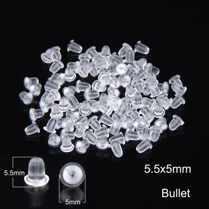 50–2000PCS Soft Silicone Earring Back Stoppers – Clear Rubber Stud Earring Safety Backs, DIY Jewelry Findings Accessories for Secure Fit