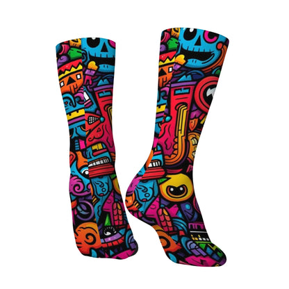 Cartoon Harajuku Men's Socks - Breathable Non-Slip Streetwear & Sports Socks