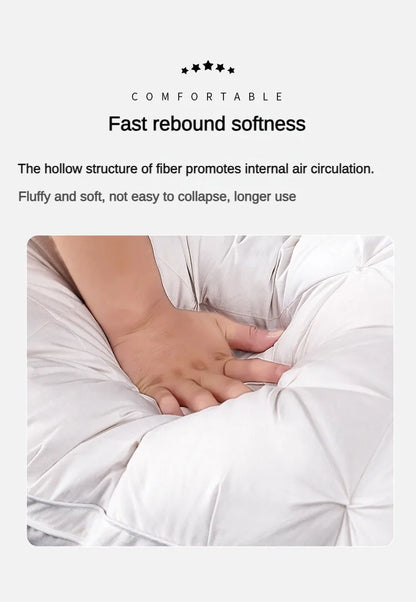 95% Goose Down Pillow – White Cotton Cover, 5-Star Hotel Quality, Low/Mid/High Loft for Sleeping, Rectangle Shape