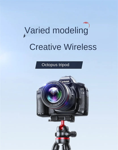 BSLIUFANG 2025 Flexible Octopus Tripod – 2-in-1 Phone & Camera Tripod with Side Cold Shoe & 1/4'' Screw for DSLR, Smartphone