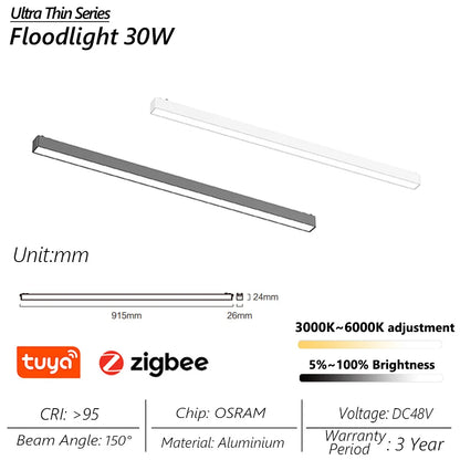 Ultra-Thin 6mm Magnetic Track Light – Dimmable LED Spot Lamp with Smart Tuya Zigbee Gateway