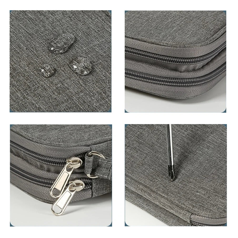 Travel Electronics Organizer Bag — Portable Waterproof Double-Layer Storage for Cables, Wires & Accessories