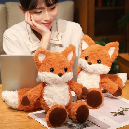 35cm/50cm Cute Fluffy Orange Fox Plush Toy – Soft Cartoon Stuffed Doll, Perfect Birthday Gift