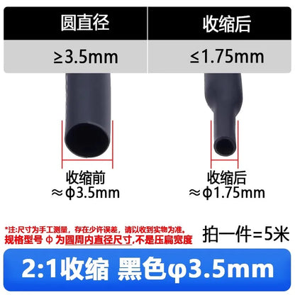 1M Transparent Heat Shrink Tube – 2:1 Shrinkable Sleeving Wrap for DIY Wire (6-25mm)