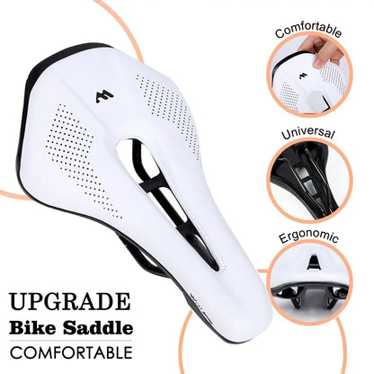 WEST BIKING Bicycle Saddle — Comfortable Hollow PU Leather Bike Seat | Wear-Resistant Road Cycling Cushion