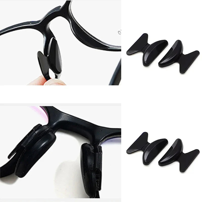 5 Pairs Silicone Anti-Slip Eyeglass Nose Pads – Butterfly Style Nose Rest with Height Lift & Comfort Support for Glasses